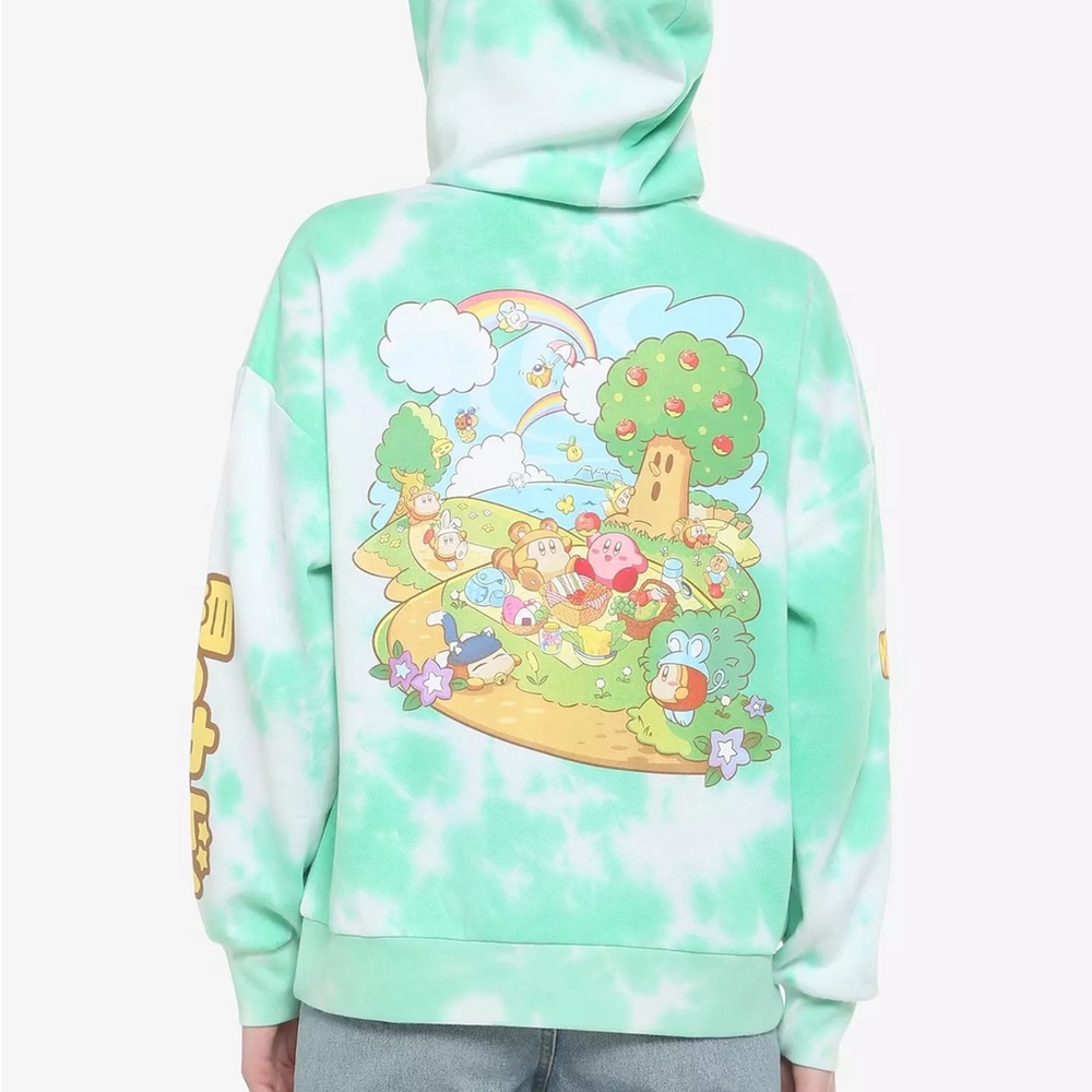 Kirby Green Tie Dye Zip up Hoodie Jacket